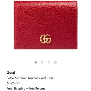 Gucci Petite Marmont Leather Card Case Red